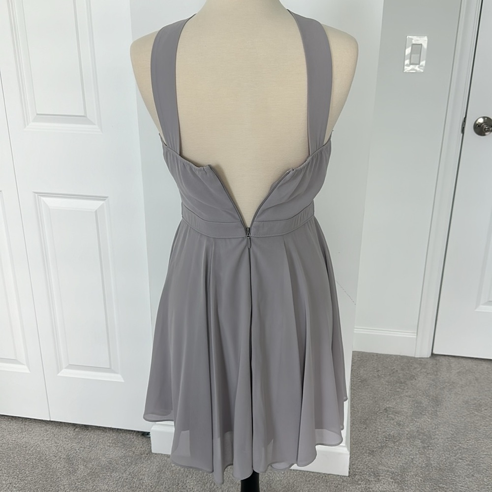 LULUS: Gray Skater Dress - Picture 7 of 8